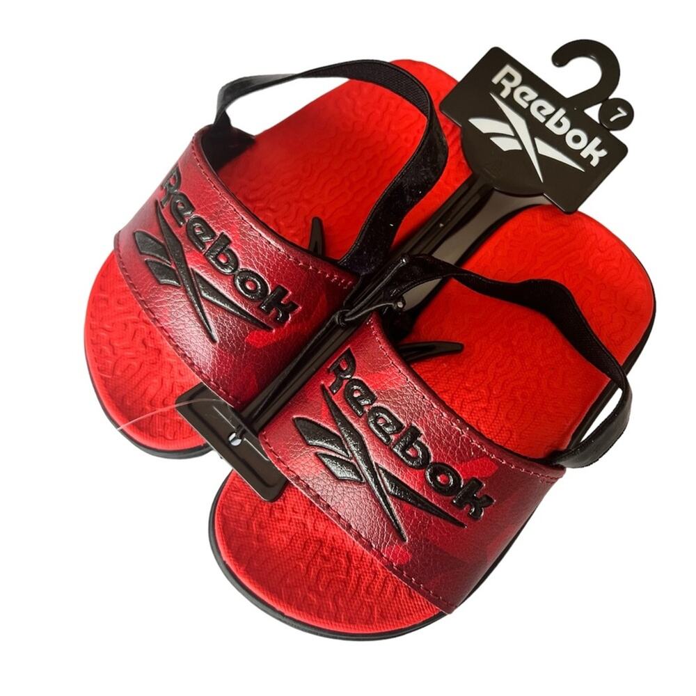 Reebok Baby Boy Walker Sling Back Red and Black Slides NWT Sz 7